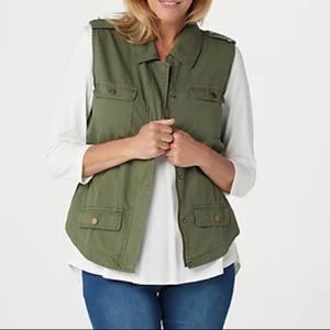 Rachel Hollis Ltd. Casual Vest with Pockets olive